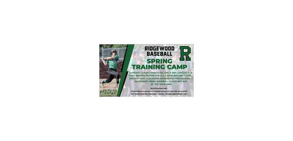 SPRING BREAK TRAINING CAMP AT RIDGEWOOD HIGHSCHOOL